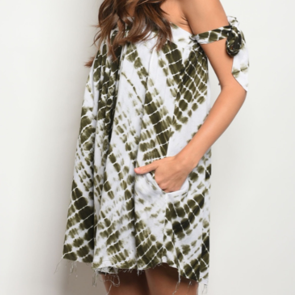 🌻Tie Dye Sun Beach Strapless Dress